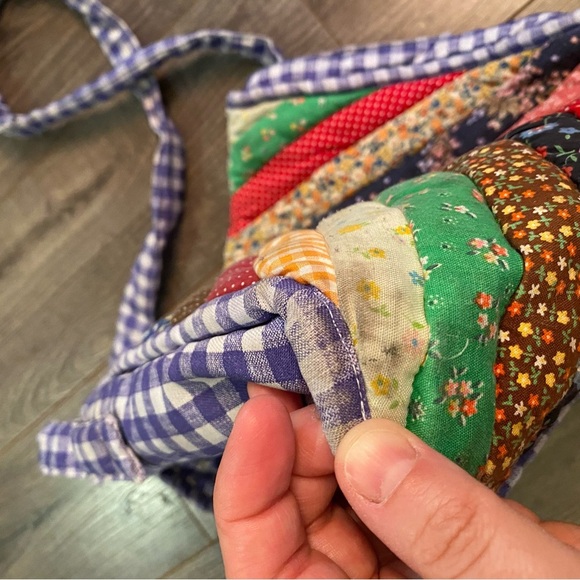 Vintage Quilted bag handmade patchwork - Picture 9 of 16